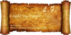 Legény Fanni névjegykártya