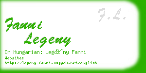 fanni legeny business card